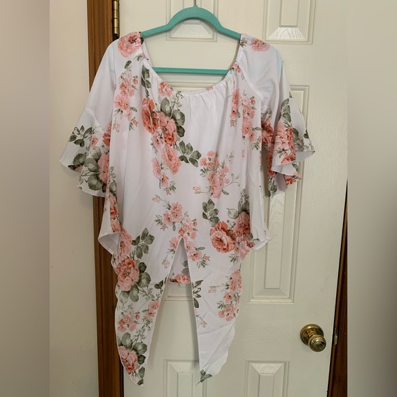 Beautiful, vintage, floral, print blouse size X large - Picture 3 of 13